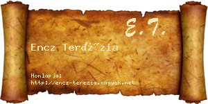 Encz Terézia névjegykártya
